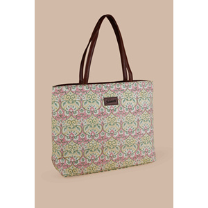 Bolsa de Mano de Lona de Algodón Amarilla con Diseño de Ruleta Rusa Estampado a Mano - Product Image 2