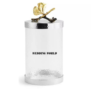 โถแก้วลายตอกคุณภาพเยี่ยมสำหรับใส่ขนมและผลไม้อบแห้ง รูปทรงกลม งานแฮนด์เมด ดีไซน์ใหม่ - Product Image 2