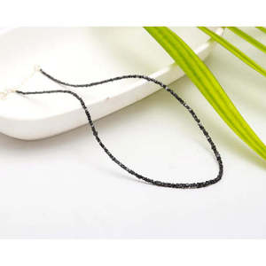 Black 1.5-2.5 mm Uncut Diamond <b>Bead</b> 16 Inches Fashion Beaded <b>Necklace</b> - Product Image 5