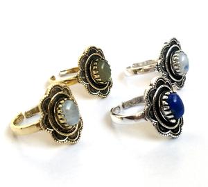 Fashionable New Versatile Stones <b>Rings</b> Moonstone lapislabradorite amethyst Stone Hollow <b>Opening</b> <b>Rings</b> - Product Image 2