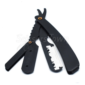 Rasoir droit avec logo personnalisé avec design durable et lame de rasage lisse pour barbiers et salons de coiffure - Product Image 2