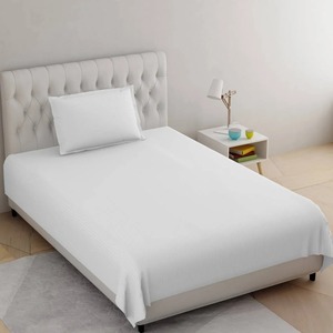 Le drap de lit plat blanc minimaliste de haute qualité pour les intérieurs indiens modernes améliore l'esthétique de la chambre avec une simplicité pure - Product Image 5