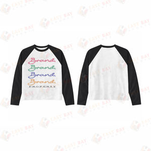 Nueva Camiseta de Hombre, Estilo Urbano, Personalizada, de Gran Tamaño, Tejido Waffle de 300 g/m², Camiseta Vintage de Manga Larga Raglán - Product Image 3