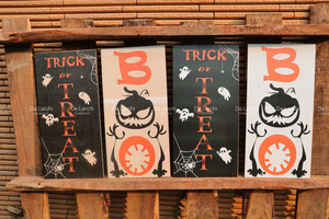 Delarchi Halloween Trang Trí Tường Nghệ Thuật Thiết Lập Ma Quái Bằng Gỗ Khung Ảnh Bộ 3 Halloween Bức Tranh - Product Image 4