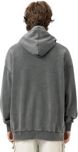 Men's Vintage Washed <b>Graphic</b> <b>Hoodie</b> with <b>Zip</b>-<b>up</b> Pullover Coat Warm Cotton Outerwear with Digital Printing Graffiti - Product Image 5