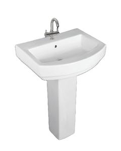 Lavabo de mano de pedestal de cerámica de baño independiente redondo de cerámica Goodone, juego de lavabo de lavado de manos a precio barato de la India - Product Image 4