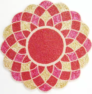 Posavasos de cuentas exquisitos, mantel Individual bordado con tema de Papá Noel Vintage para decoración de mesa de comedor de boda, accesorios de cocina - Product Image 2