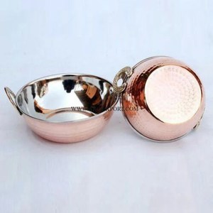 Lot de 3 tailles différentes cuivre poli martelé nourriture Kadhai dernière conception ustensiles de cuisine mariage et hôtels nourriture Kadhai - Product Image 5
