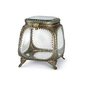 Prix de gros Boîtes en verre et en laiton Boîte à bijoux et boîte de rangement Boîte décorative en verre et en métal Exportateur de l'Inde - Product Image 1