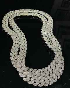 Pendentif inversé unisexe en argent sterling 925 plaqué or blanc 14 carats, avec moissanite VVS taille princesse, style hip-hop, 18 mm, 22 pouces, certifié IGI - Product Image 3