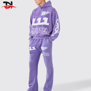 Ensemble de survêtement unisexe 100 % coton de haute qualité, personnalisable, imprimé, respirant, pour la gym, avec sweat à capuche et pantalon de jogging - Product Image 1