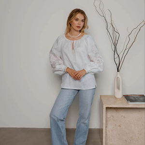 Vintage rumano Simple Casual verano algodón cuello pico popelina blusa manga corta primavera invierno fiestas - Product Image 1