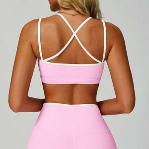 Soutien-gorge de sport pour femmes, nouveau design tendance, couleur contrastée, dos élégant, maintien élevé, antichoc, entraînement, gym, yoga, fitness - Product Image 5