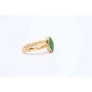 Anillo de Latón con Baño de Oro de 0.5 Micras y Ónix Verde, Joyería de Moda de Alta Calidad para Mujer, Colección Elegante con Precios al por Mayor - Product Image 4