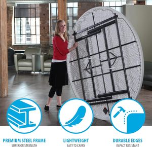 HDPE 200Cm Thiết Kế Hiện Đại Vòng Gấp Bảng Nhựa Di Động Ngoài Trời Tổ Chức Sự Kiện Bảng Cho <span class=keywords><strong>12</strong></span> Người Có Thể Gập Lại Đảng Đồ Nội Thất - Product Image 4