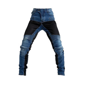 Pantalones Vaqueros de Motociclista con Protección Blindada para Hombre, Color Azul Denim, con Protección Extraíble en Rodillas y Cadera - Product Image 6
