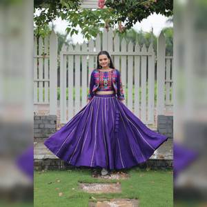 Women's Wedding & Party Wear Fancy Heavy Chinon Lehenga Choli Stitched Embossed Quick Dry Traditional Style From India - Product Image 1