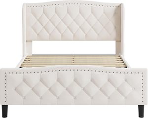 เตียงควีนไซส์เดี่ยวผ้ากำมะหยี่หัวเตียงห้องนอนทำจากไม้ตกแต่งบ้านดีไซน์แบบอิตาลีที่ทันสมัย - Product Image 5