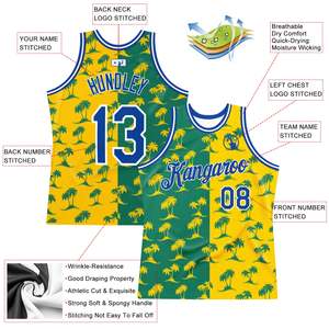 SIBRIN, camisetas de baloncesto bordadas sublimadas con palmeras de alta calidad, jersey de malla de poliéster de punto acanalado con cuello personalizado hecho en fábrica - Product Image 2