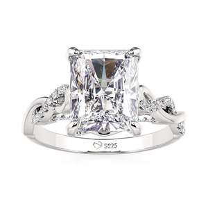 Jeulia Classic Twist Engagement <b>Ring</b>-Crushed <b>Ice</b> Cut Rose Gold Plated Sterling Silver - Product Image 1
