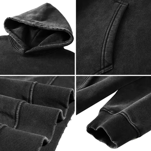 Sudadera con Capucha Negra de Corte Regular con Logotipo Personalizado, Sudadera de Invierno de la Mejor Calidad para Hombre, de Poliéster/Algodón Transpirable - Product Image 3