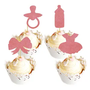 4-teiliges Set Kuchen karte Insert Baby Gender Reveal Party Dekoration Geschlecht Reveal Cupcake Topper