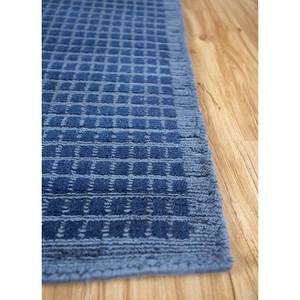 Alfombra de Lana y Viscosa Tejida a Mano de Color Azul Sólido para el Hogar Hwv-47 - Product Image 4