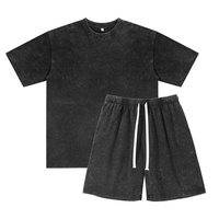 Ensemble T-shirt et short en coton pour homme avec logo personnalisé, tenue décontractée d'été en 2 pièces, vêtements de sport pour la salle de sport, ensemble short et t-shirt pour homme
