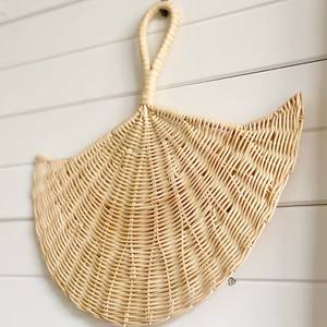 Grand éventail à main en osier blanc cadeau promotionnel commercial événement de fête cadeau de mariage ventilateur en rotin tissé à la main - Product Image 3