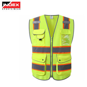 Chaleco reflectante de seguridad de alta visibilidad, ropa reflectante verde de alta visibilidad para la industria de la construcción con logotipo personalizado - Product Image 4