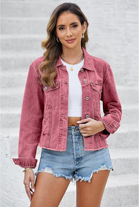 Chaqueta Vaquera Extra Grande de Moda para Mujer, Chaqueta Informal de Invierno, Mangas Largas, Original, Transpirable, Rellena de Algodón, Tejido de Lona - Product Image 5