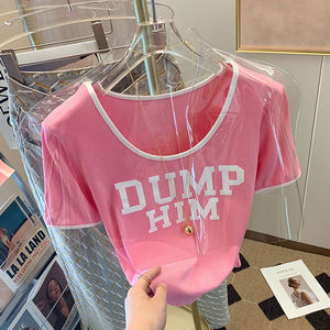 เสื้อยืดครอปสำหรับผู้หญิงเสื้อยืดลำลองแฟชั่นสตรีทแวร์ผ้าคอตตอน100% เหงื่อแนวสตรีท - Product Image 2