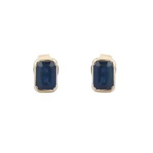 Trending 14K Solid Yellow <b>Gold</b> Natural Octagon Blue <b>Sapphire</b> Solitaire Stud <b>Earrings</b> for Anniversaries Parties Gifts Fine - Product Image 1