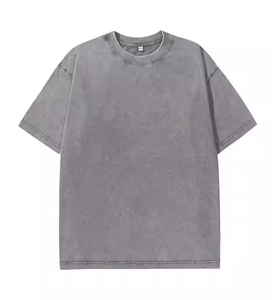 High Quality Men's Acid Wash 100% <b>Cotton</b> T-Shirts Comfortable 280 Grams <b>Fabric</b> Casual Solid Front Placement Wholesale Fashion - Product Image 5