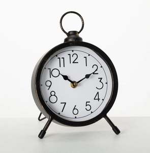 Reloj de mesa de metal analógico de latón AK con gancho redondo superior en calidad superior con acabado antiguo para detalles de Decoración de mesa - Product Image 2