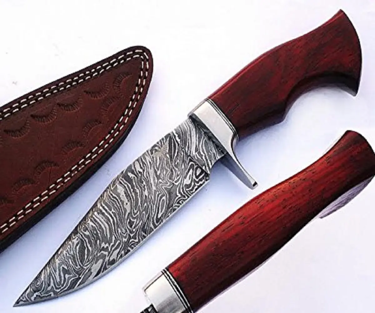 Лидер продаж, изготовленный на заказ, D2, стальной фиксированный кованый нож для охоты, Походный нож с деревянной ручкой и кожаным футляр, оптовая продажа