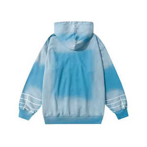 Sweat à capuche surdimensionné 100% coton délavé à l'acide avec fermeture éclair vintage - Product Image 5