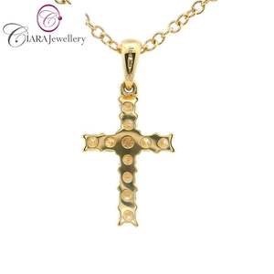 Venta al por mayor 15mm 0.35ct Diamante Natural Cruz Colgante Garra Ajuste 18K Blanco/Oro Amarillo Oro Rosa para Uso Diario Regalos Cristianos - Product Image 3