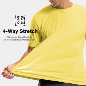 T-shirt léger pour hommes Sonnerie de haute qualité Produit personnalisé T-shirt en tissu extensible à col rond vierge pour hommes - Product Image 5