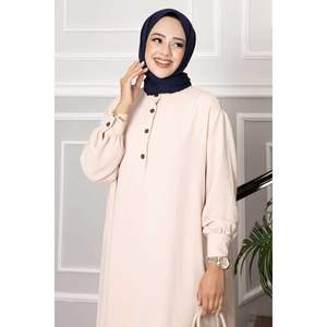 Ensemble 2 pièces Hijab long à demi-boutonné avec pierres précieuses grises en vrac Pierres précieuses minérales Public ciblé Femmes - Product Image 1