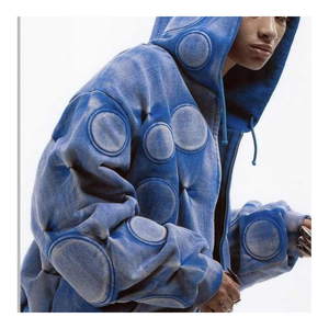 Personnalisé nouveau vintage lavage hommes 100% coton poids lourd vêtements de rue élégant coupe-vent hommes fermeture éclair à capuche 2025 - Product Image 3