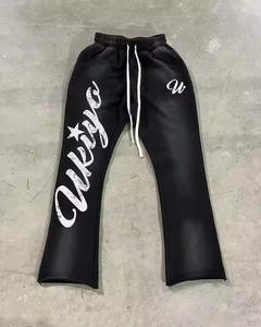 Pantalones de chándal apilados Personalizado 100% algodón Nueva llegada French Terry Serigrafía Peso pesado Lavado ácido Sun Faded - Product Image 5