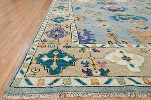 OEM Private Label Antique Hand Knotted Cotton <b>Rugs</b> Multi-Color Non-Slip Floral 8x14 9x12 Handmade Woven Living Room Home - Product Image 3