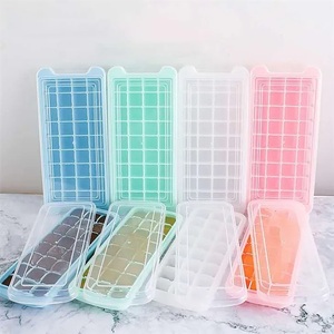 Bac à glaçons en silicone 24/36 grilles, démoulage facile, couvercle amovible flexible, 4 couleurs, empilable, moule à glace réutilisable pour cuisine - Product Image 1