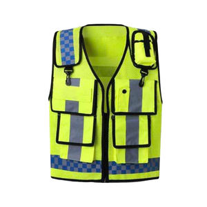 Gilet de sécurité réfléchissant haute visibilité Logo personnalisé Multi-poches Maille respirante Imperméable Séchage rapide Nylon/Polyester Vêtements de travail - Product Image 6
