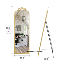 Miroir de luxe de bonne qualité en forme de rectangle, fantaisie, arqué, noir, miroir sur toute la longueur