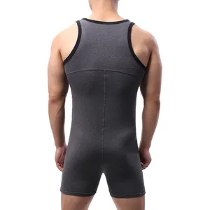 Maillots de lutte réversibles sublimés hommes respirant Gym Fitness maillots conception à coupe basse - Product Image 6
