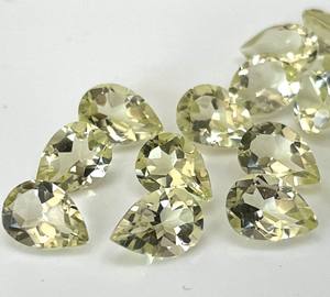 Quartz Citron Naturel Poire 7x10mm Coupe Facettes Qualité AAA-Quartz Citron Naturel de Qualité Supérieure - Product Image 4