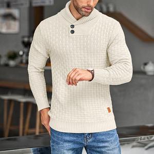 Pulls d'hiver pour hommes, décontractés, col rond, manches longues, couleur unie, pull en tricot de qualité supérieure - Product Image 3