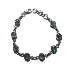 Pulsera de Plata de Ley con Dijes de Labradorita Azul Magnética, Estilo Bohemio Cristiano, para Mujer, Regalo de Boda, Joyería - Product Image 2